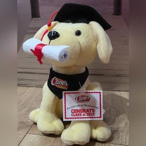 Raising Cane's Chicken Fingers Grad Cane,2025 Plush Graduation Puppy